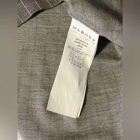 Max Mara Aire Pinstriped Wool-Blend Shirt size 16 - Picture 13 of 13